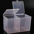 Clear Makeup Storage Box Lid 2-grid Dustproof Skincare Sundries
