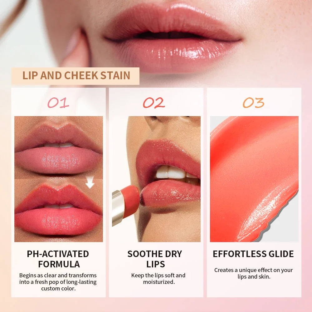 pH-Activated Lip & Cheek Stain | 4 Colors | Hydrating Botanicals