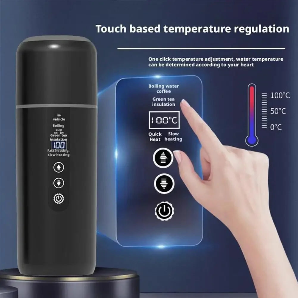12V/24V Car Electric Kettle 500ml | Thermostatic Travel Mug