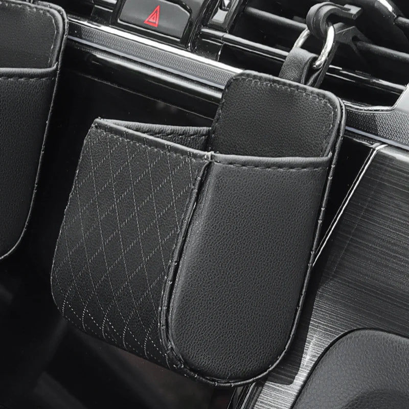 Car Air Vent Storage Bag – PU Leather Organizer Pocket