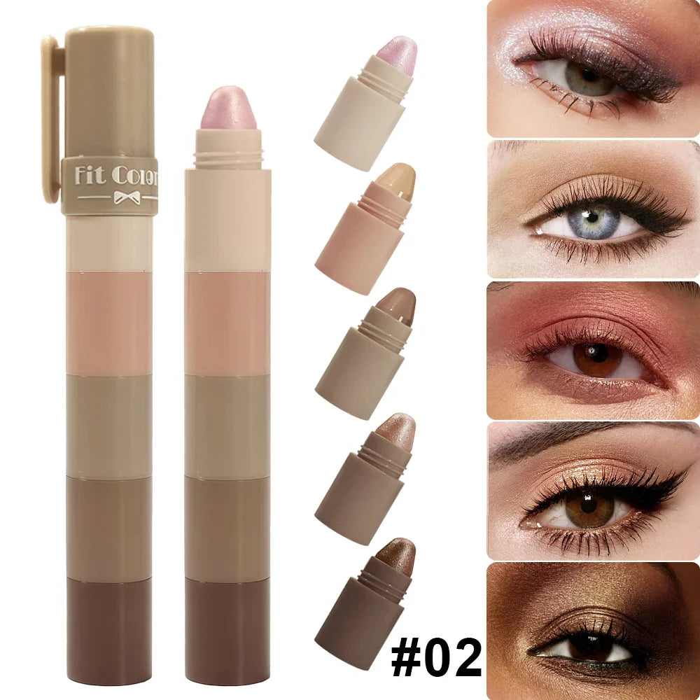 Fit Colors 5-in-1 Waterproof Shimmer Eyeshadow Stick – 5 Shades