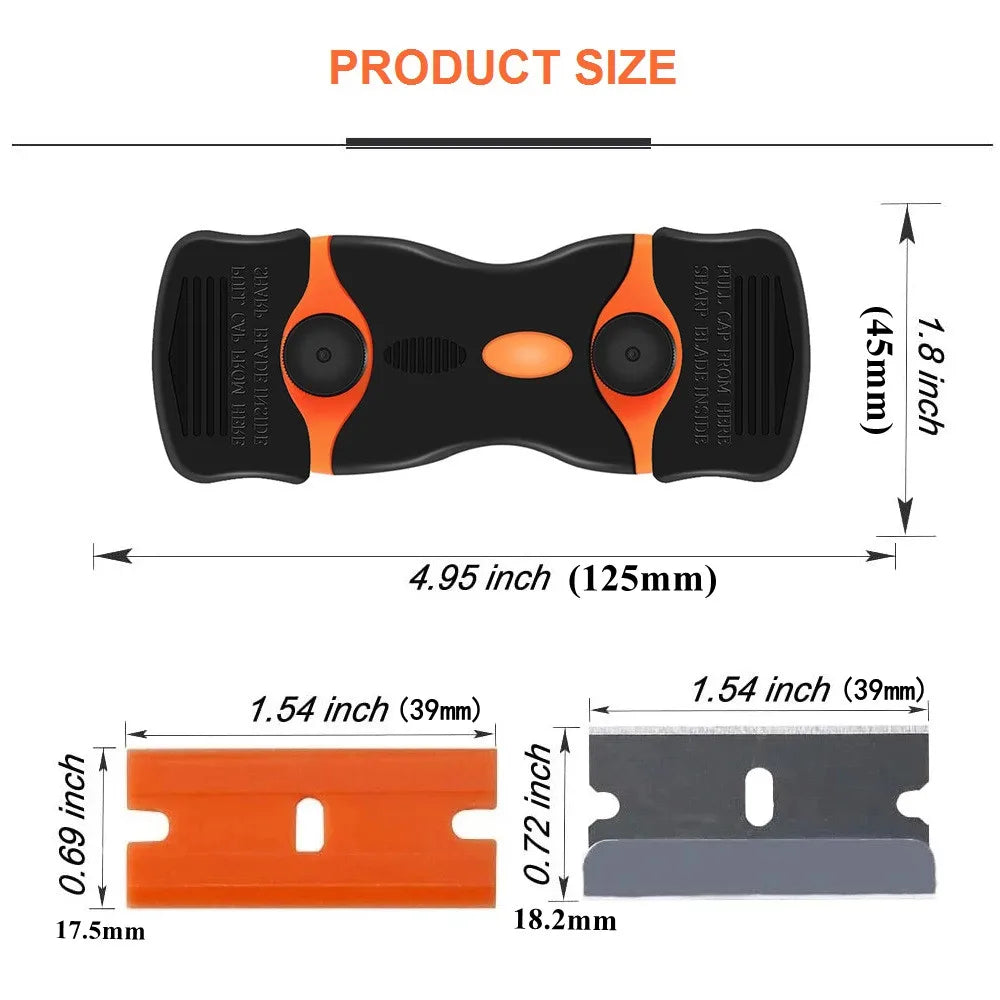 2-in-1 Window Squeegee & Glass Scraper Cleaning Tool