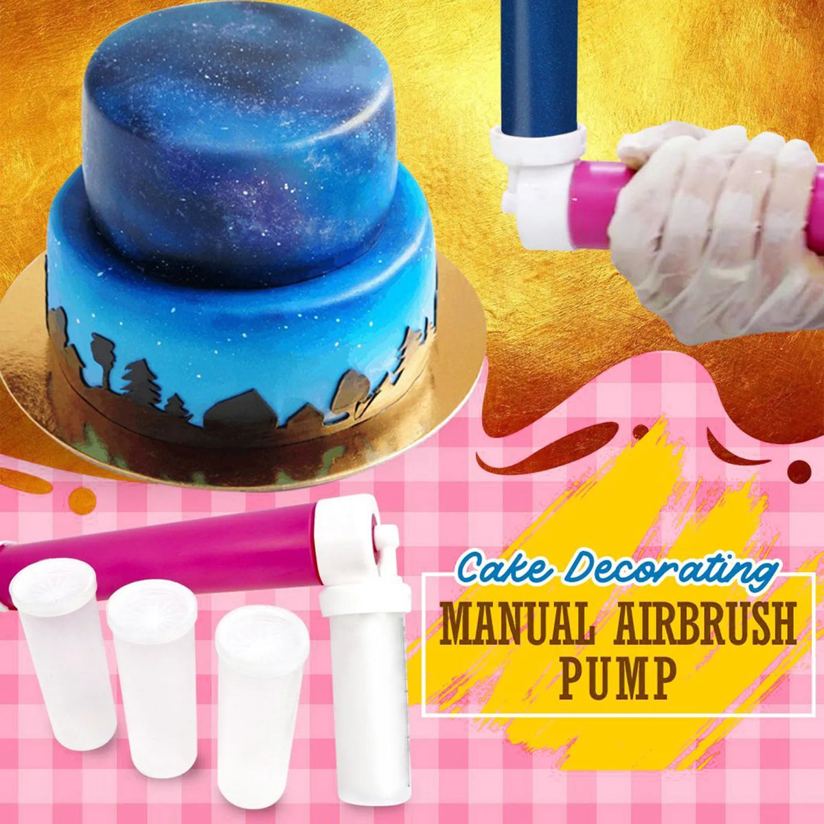 Manual Cake Airbrush Spray Gun | Baking Decoration Tool