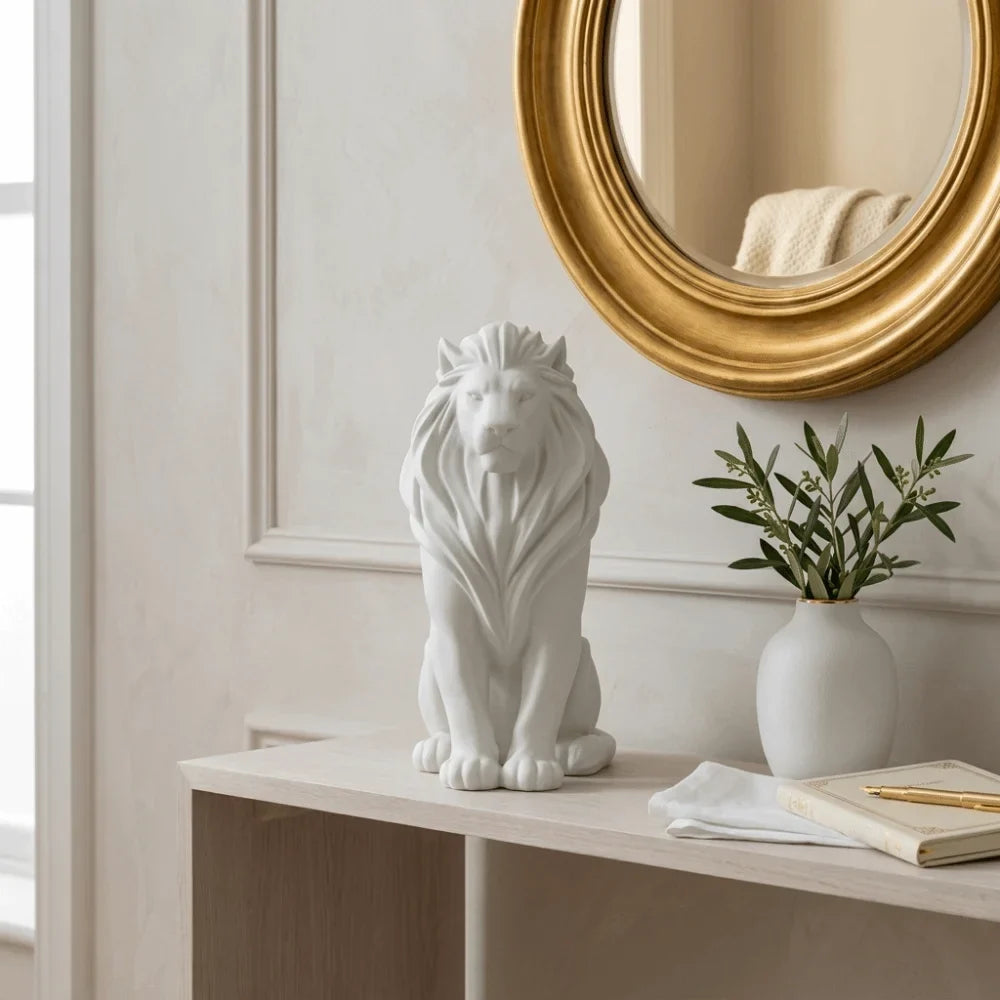 3D Printed Lion Figurine | 10cm Nordic Desktop Statue