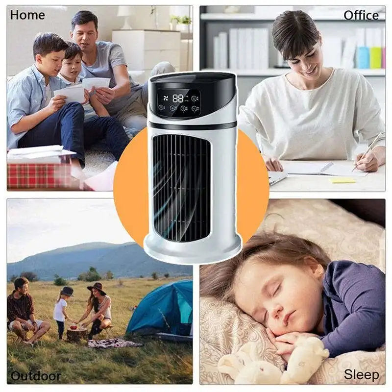USB Desktop Fan with Humidifier & Spray Timer | Silent Portable