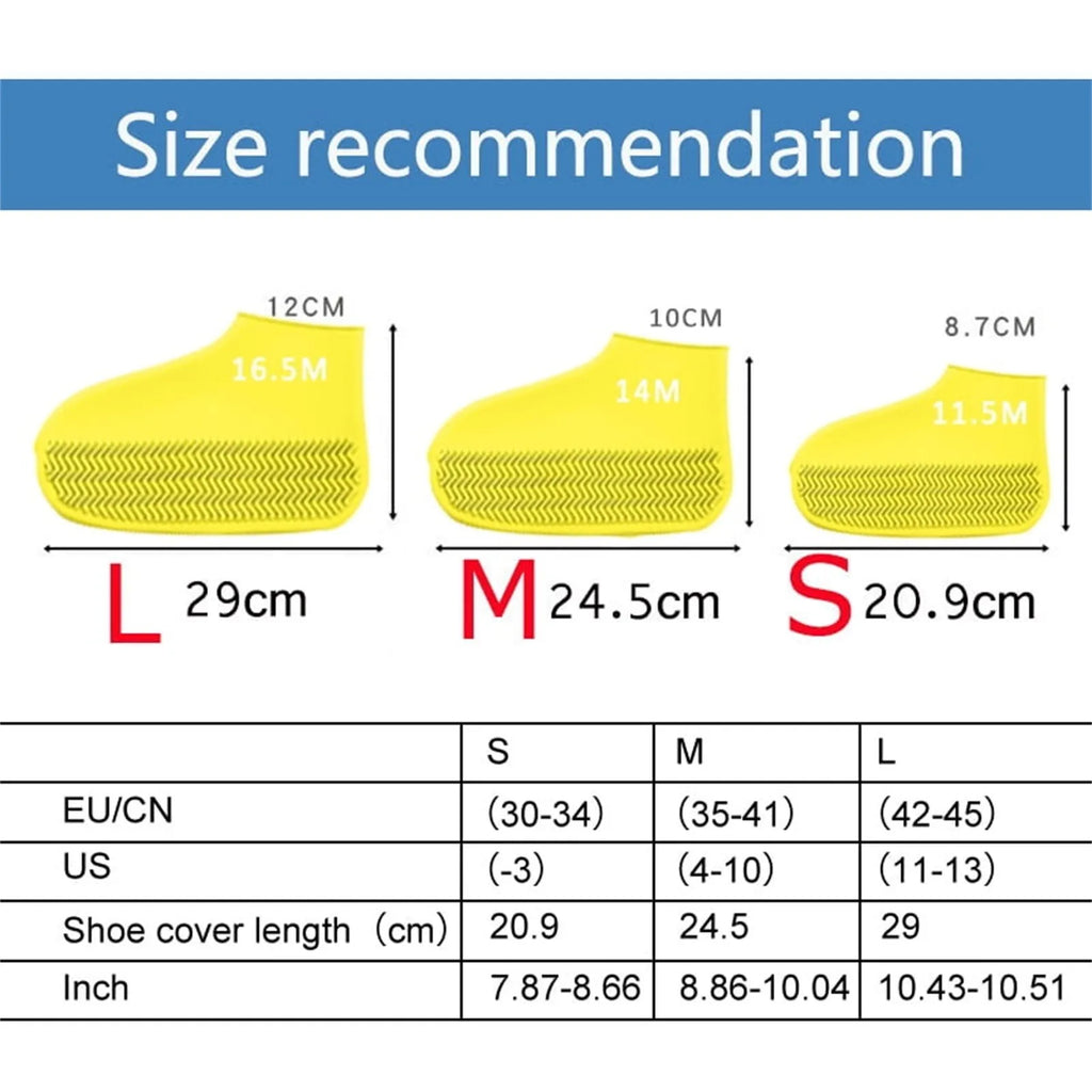 Silicone Waterproof Rain Shoe Covers | Reusable Non-Slip Overshoes
