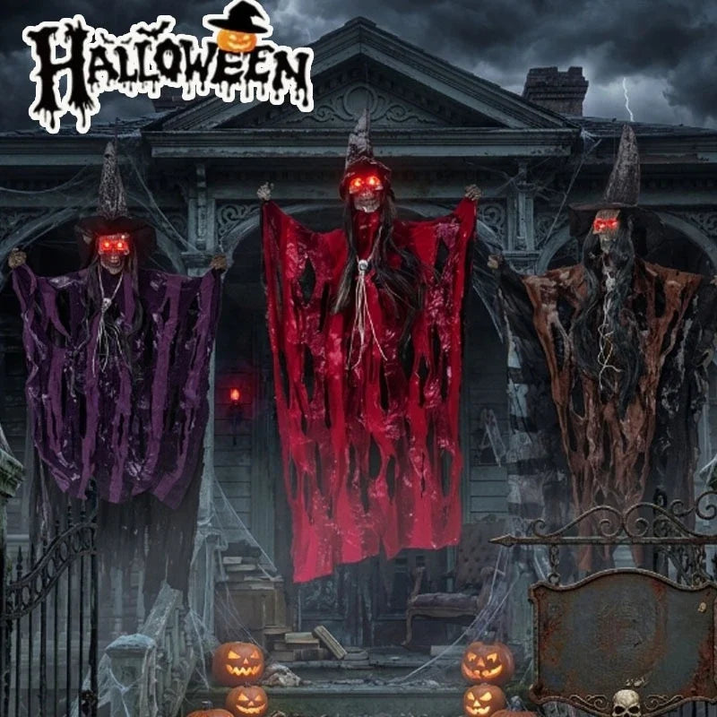 Halloween Electric Skeleton Hanging Ghost | Voice & Touch Activated
