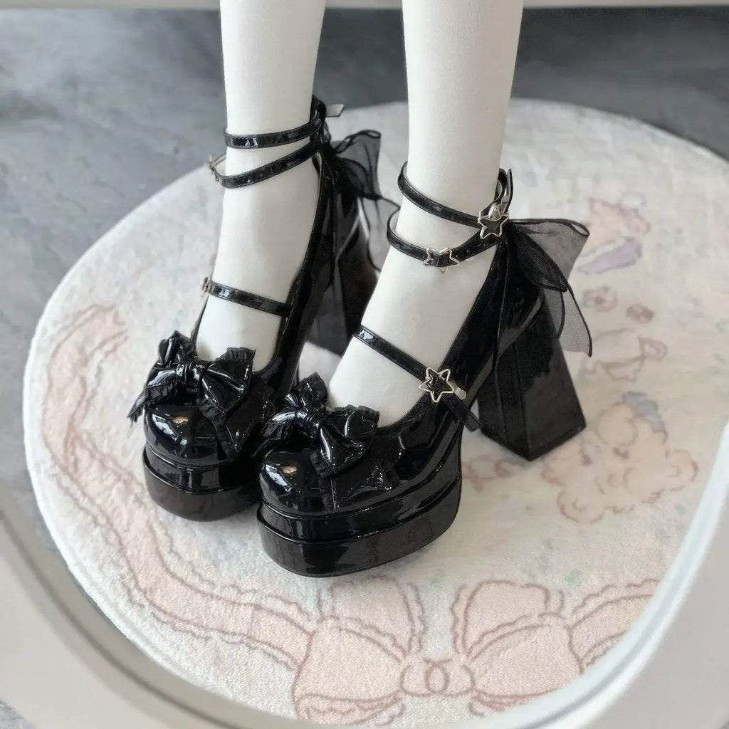 Lolita Round Toe High Heel Pumps | Buckle Strap Party Shoes