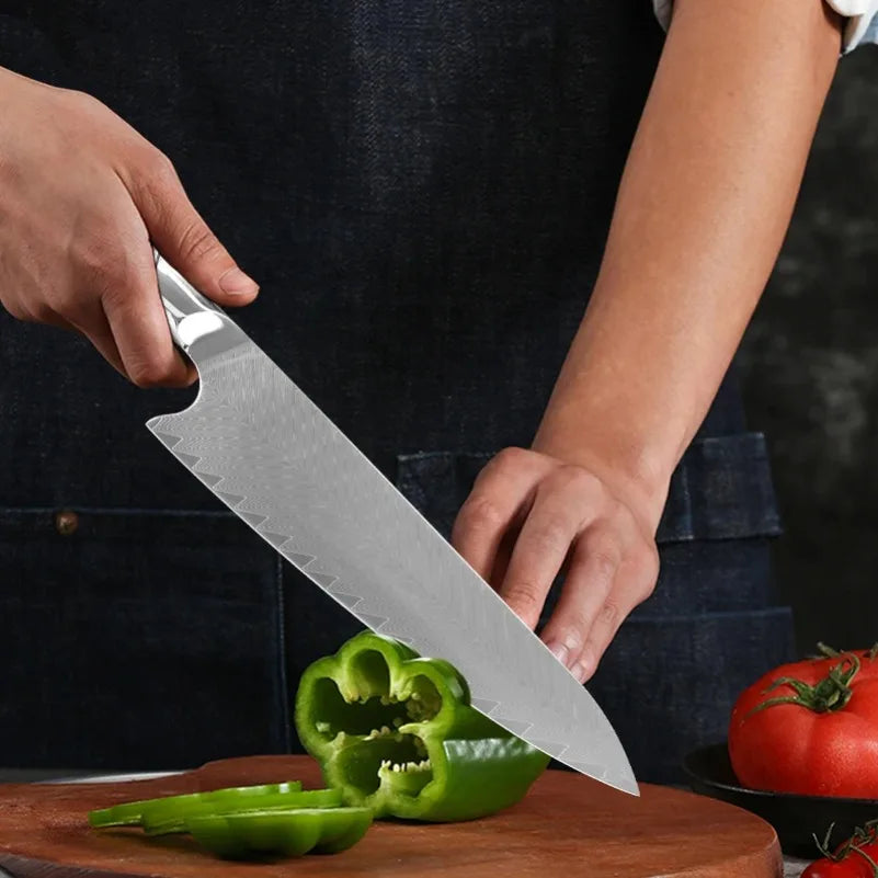 InLeung Damascus Steel Chef Knife – Cleaver & Slicer 19cm