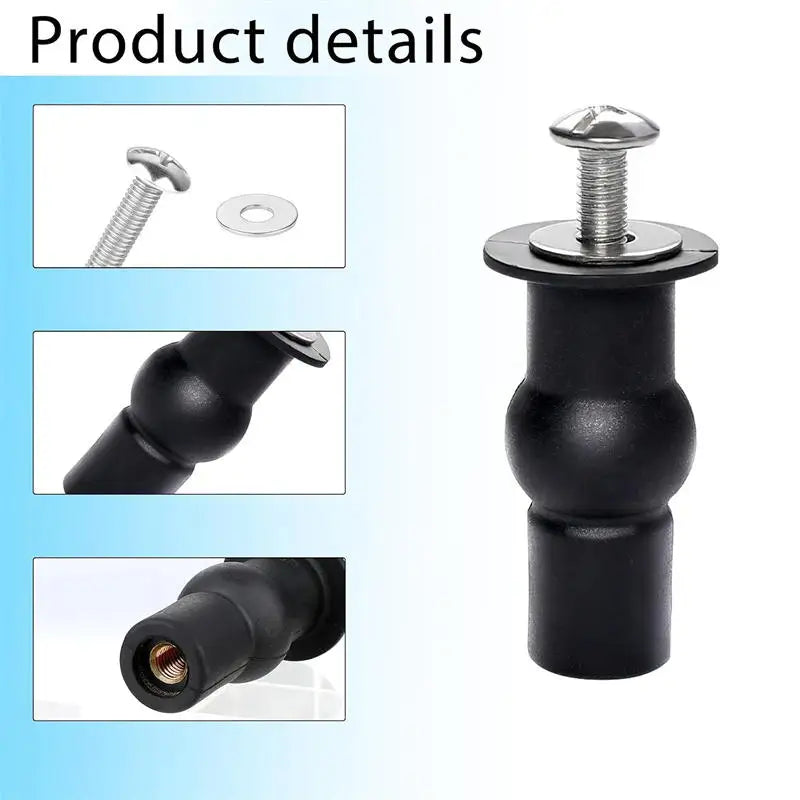 2 M6 Toilet Seat Fixing Bolts Rubber Expansion Screws Nuts Bathroom