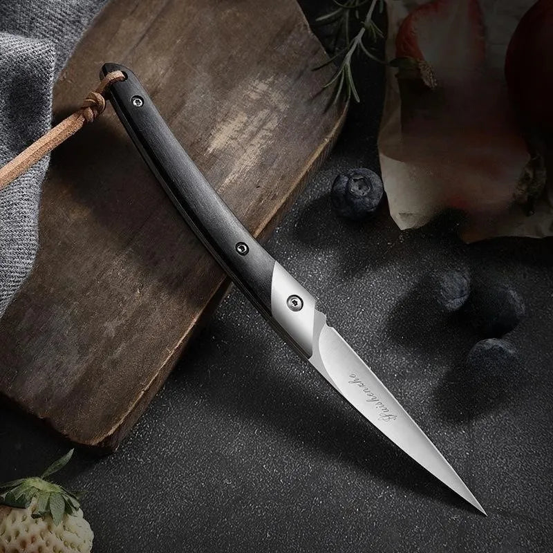 D2 Steel Folding Pocket Knife – Japanese Style Wood Handle