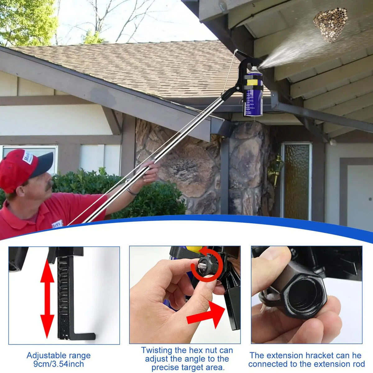 Telescopic Spray Can Extension Pole – Adjustable Painting Wand