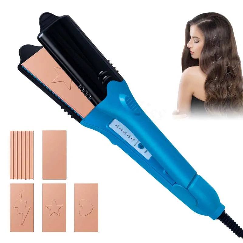 3D Hair Imprinting Iron | 4 Interchangeable Plates Crimper