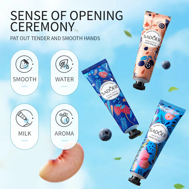 SADOER 5-Piece Fruit Hand Cream Set – Moisturizing Gift