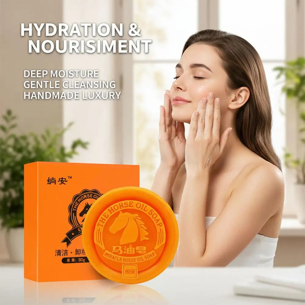Horse Oil Soap Face Facial Body Moisturizing Cleansing Handmade Bar