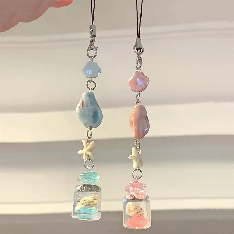 Transparent Keychain Cute Wind Chime Pendant Keyring Mobile Phone
