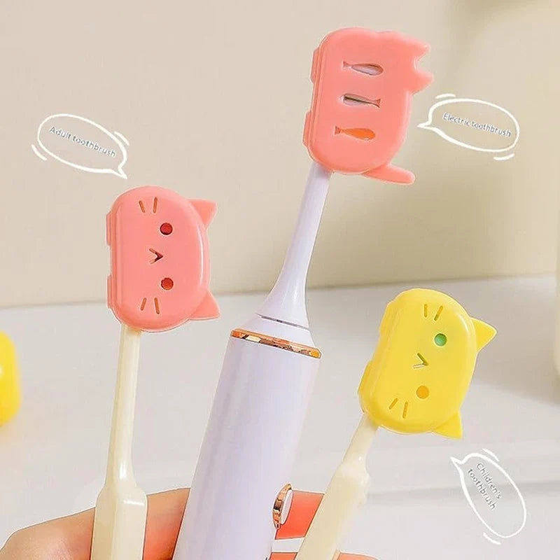 4-Pack Cat Shape Toothbrush Head Covers | Travel Protector Caps