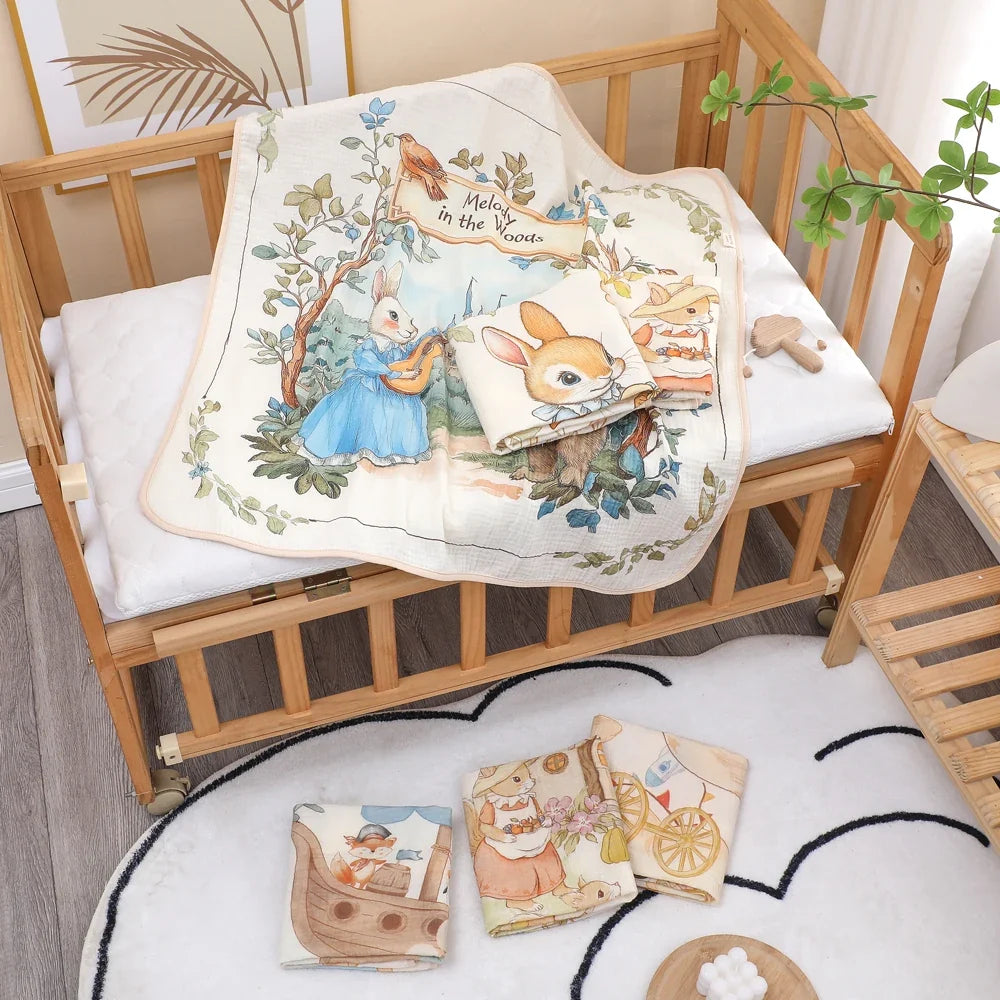 Newborn Baby Bath Towel | Soft Cotton Bamboo Gauze Blanket