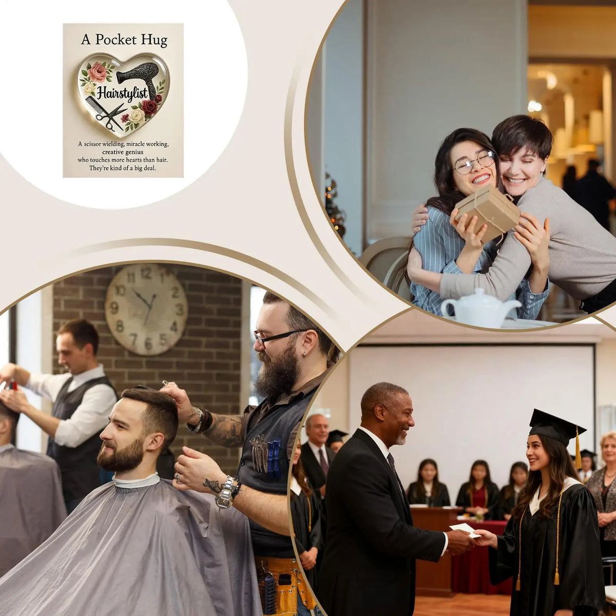 Heart Hug Pocket Acrylic Card | Hairdresser & Barber Gift