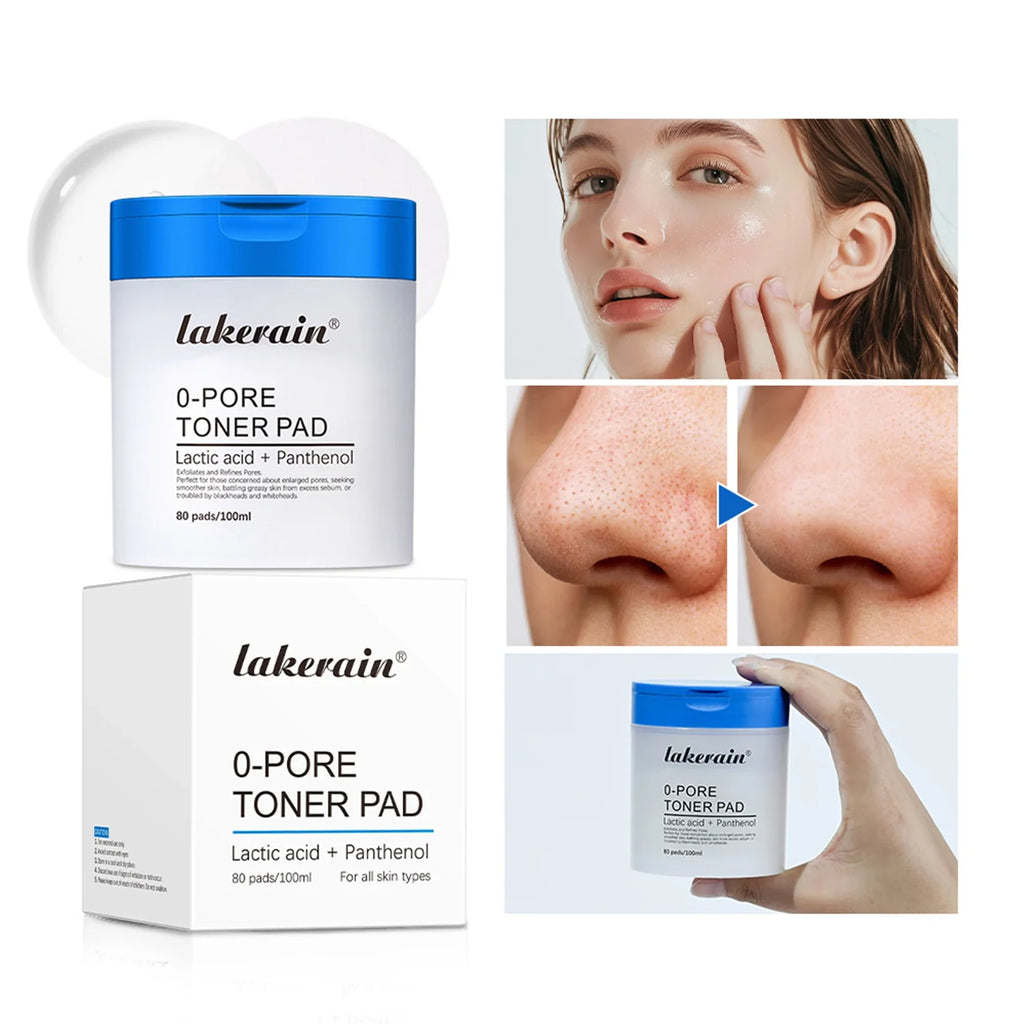 Lakerain Zero Pore Toner Pads 80ct | Korean Exfoliating Pads