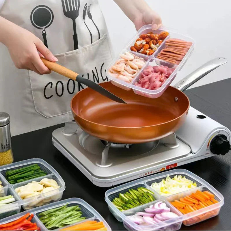 4-Compartment Airtight Fridge Storage Box | Food Crisper