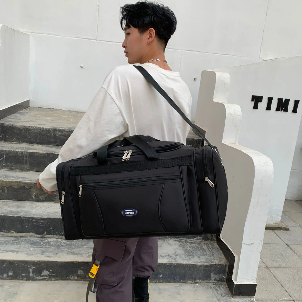 Men's Waterproof Oxford Duffle Bag | Large Travel Weekend Bag