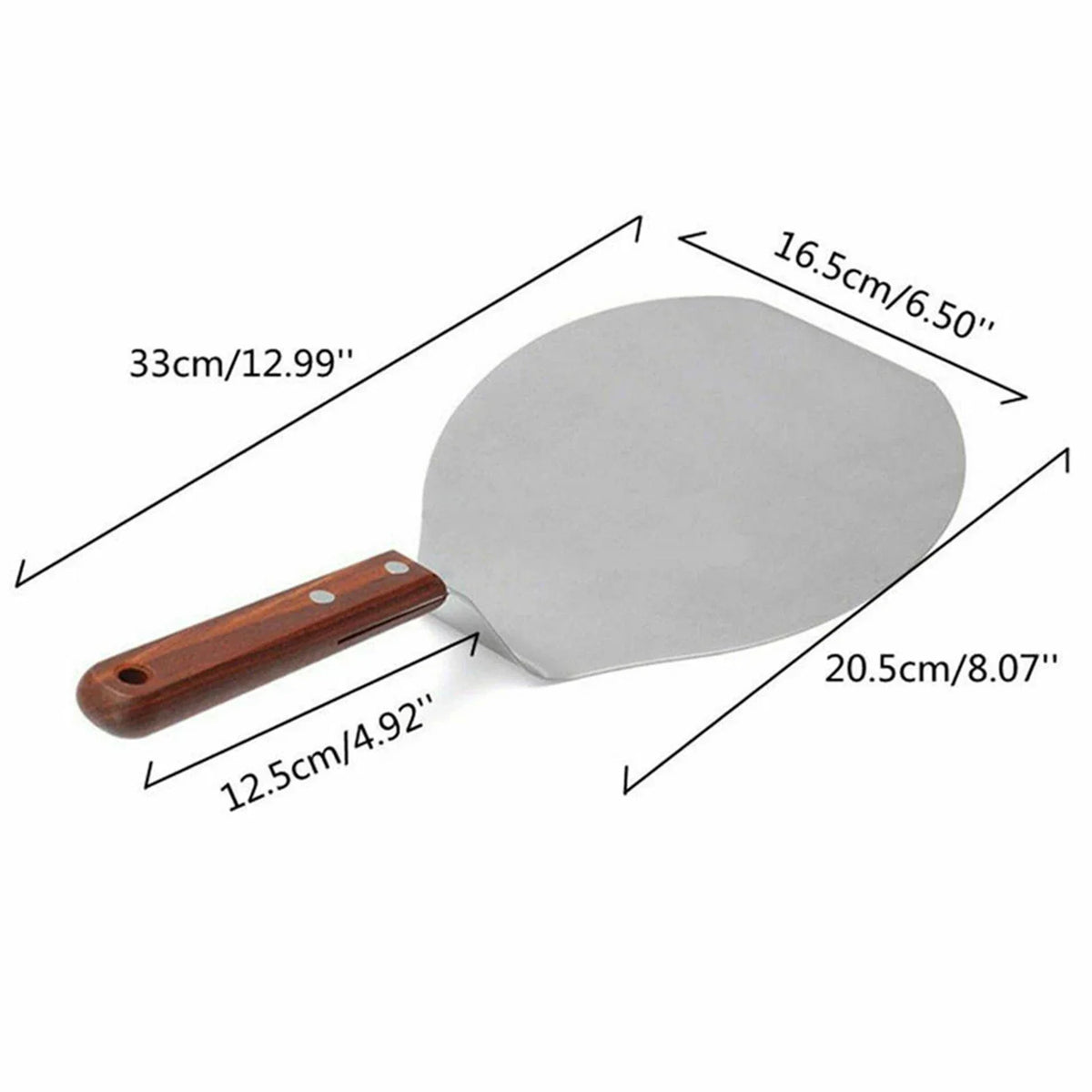 Stainless Steel Pizza Peel & Spatula with Wooden Handle