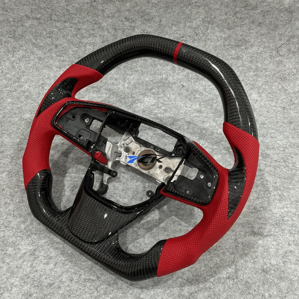 Carbon Fiber Red Leather Steering Wheel – Honda Civic Type-R FK8