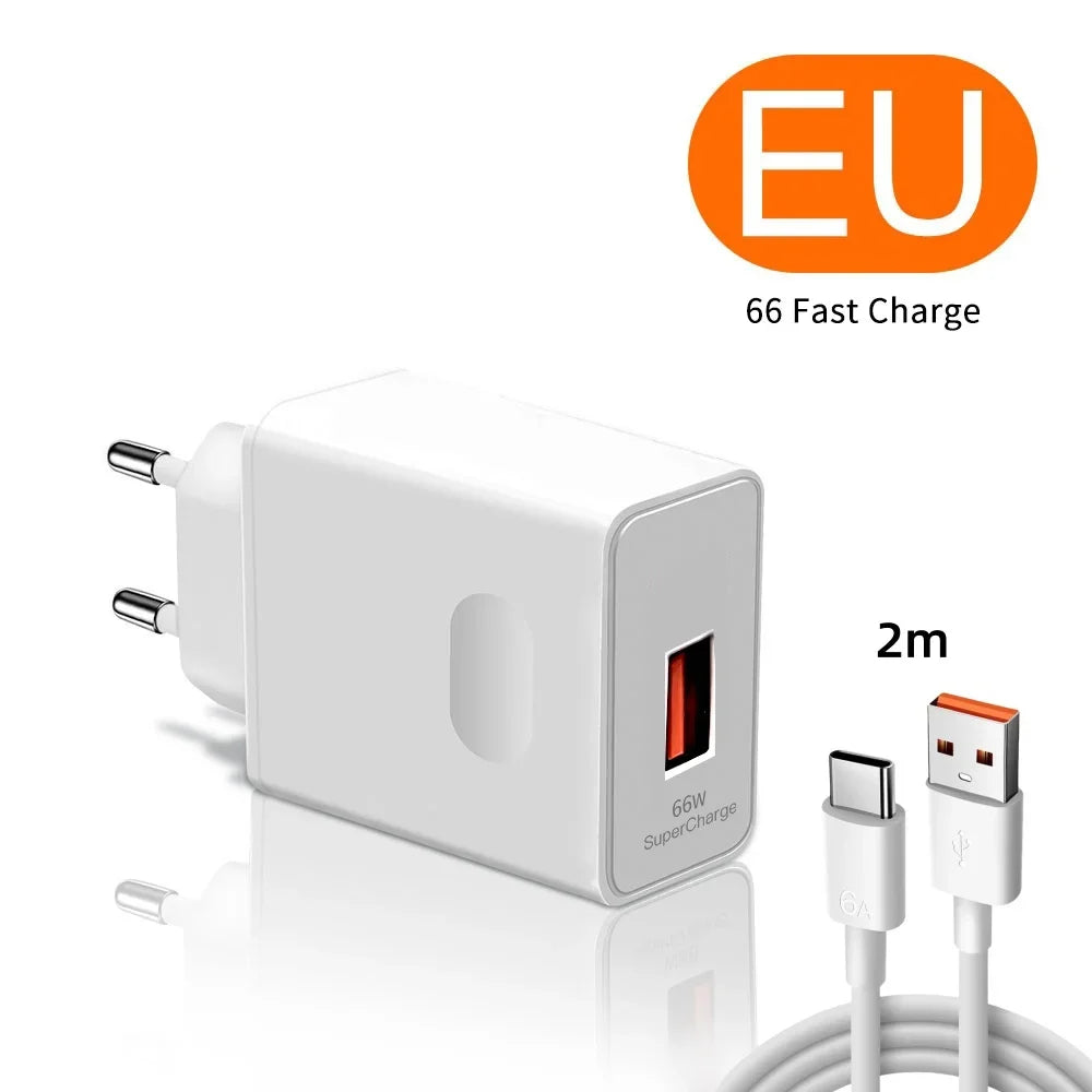66W Super Fast Charger & 6A USB-C Cable for Huawei Honor