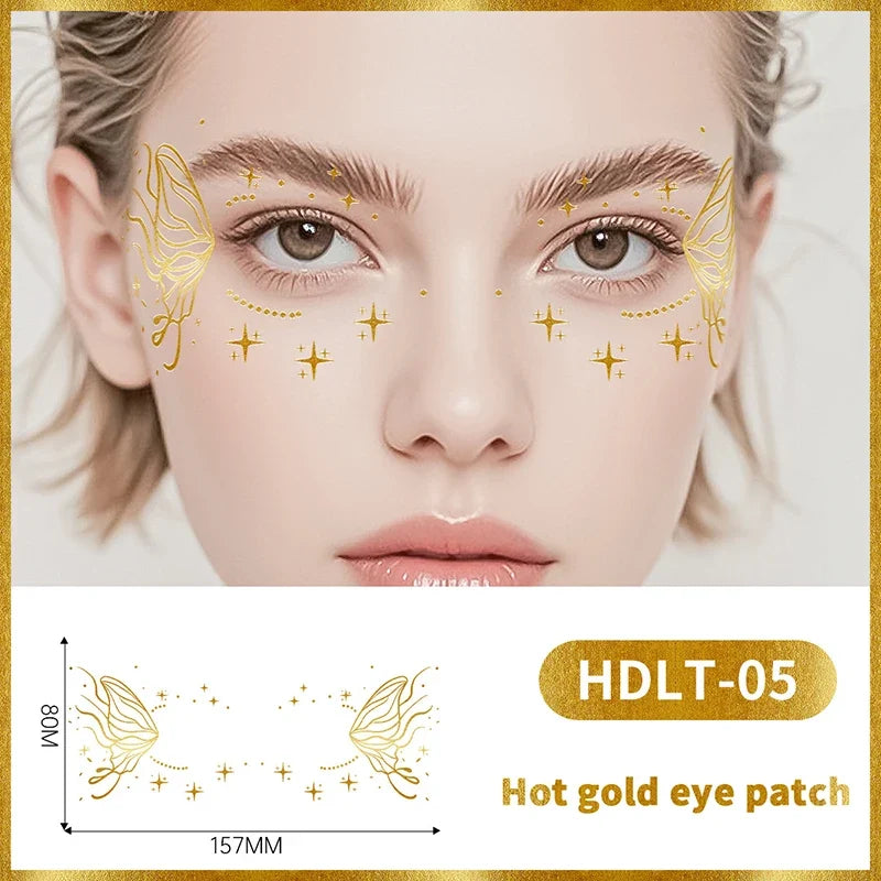 Butterfly Gold Glitter Temporary Tattoo Stickers | Face & Body