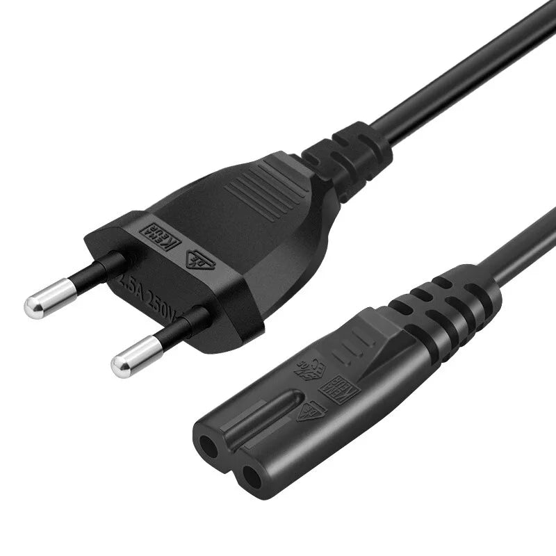 EU to IEC320 C7 Power Adapter Cable – 30cm Short Cord 250V