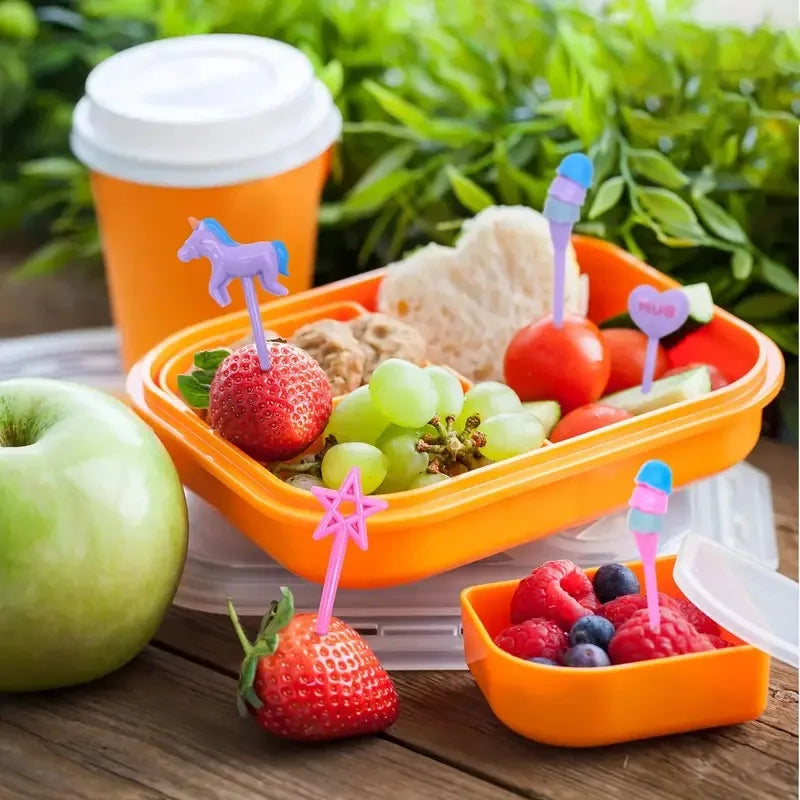 40-Piece Animal Bento Box Food Picks & Lunch Forks for Kids