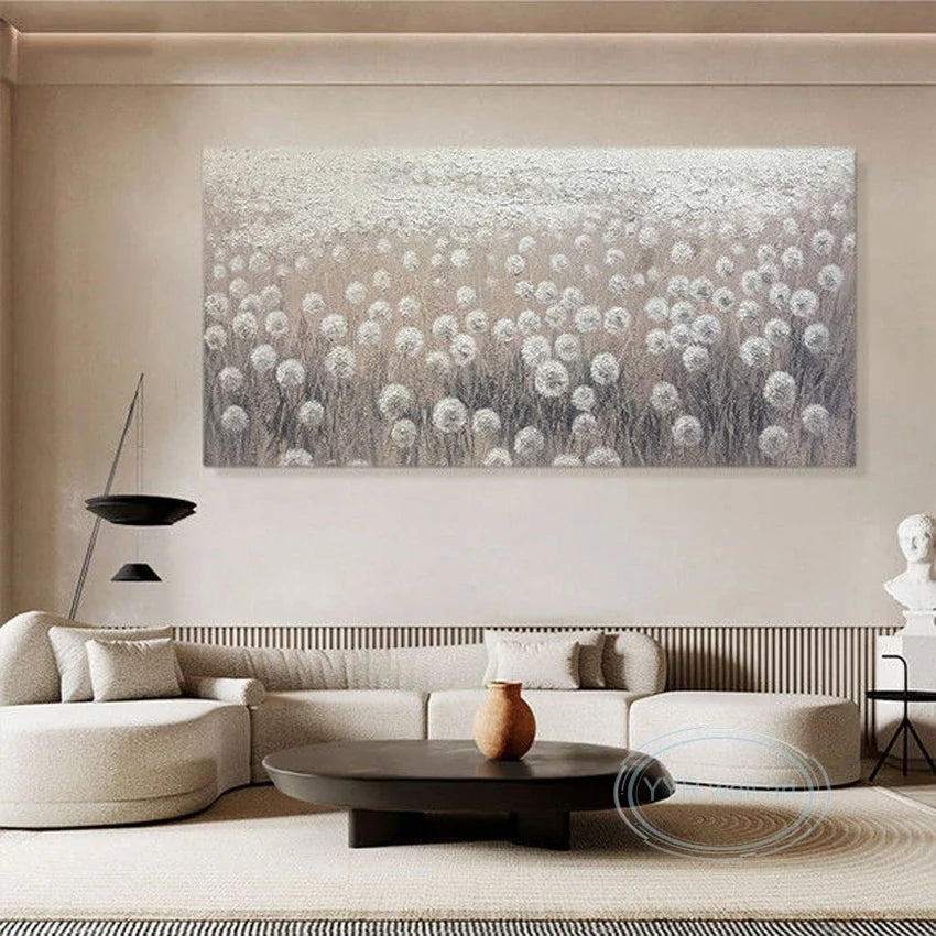 Abstract Edelweiss Hand-Painted Oil Painting Canvas Wall Art