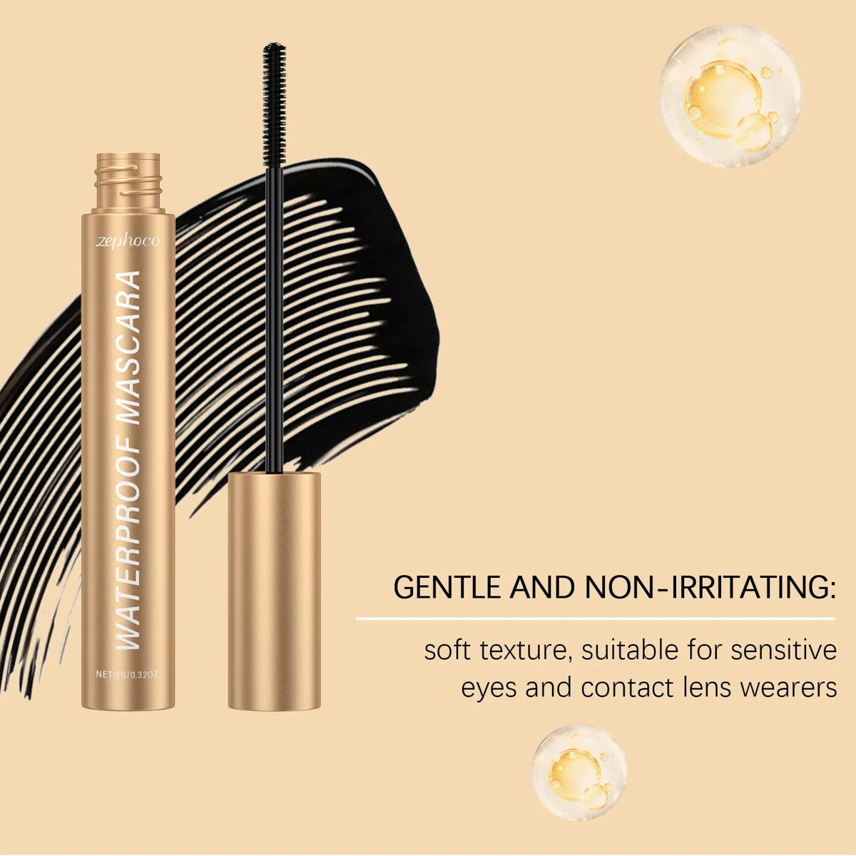 Zephoco Black Curling Mascara – Lengthening & Waterproof