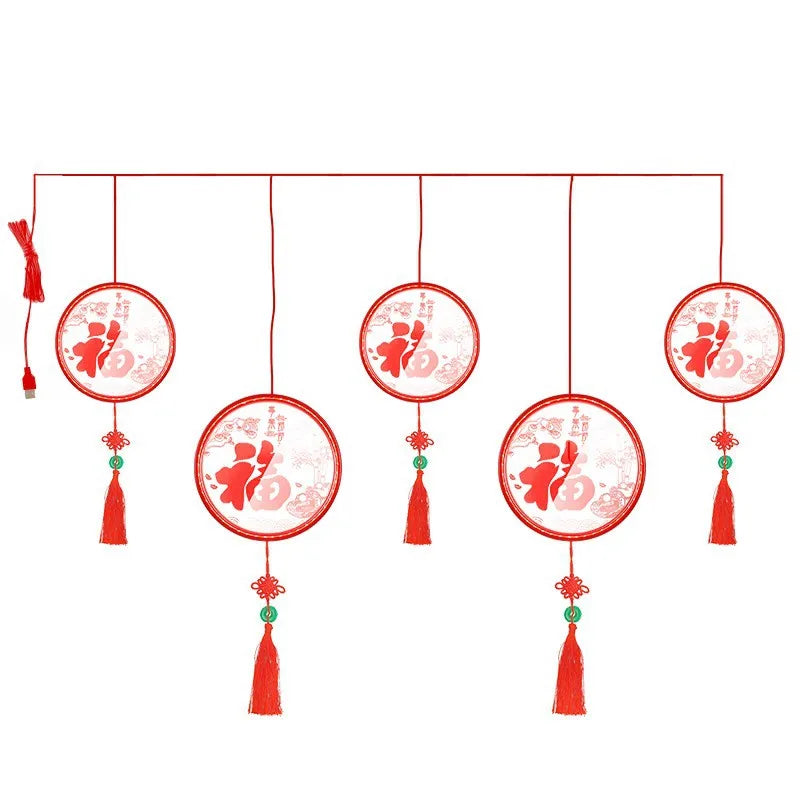 Year Decorative Lights Festive Fu Characters Spring Festival Hanging