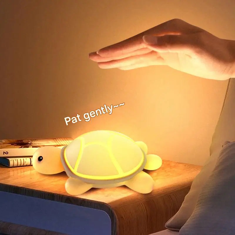Turtle Silicone Night Light for Kids – USB Rechargeable LED Lamp