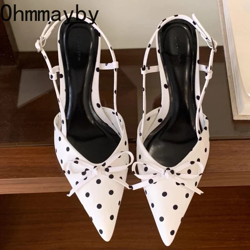 Women's Satin Butterfly-Knot High Heel Sandals | Party Mules