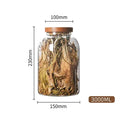 KEMORELA 3L Glass Jar with Acacia Airtight Lid – Food Storage