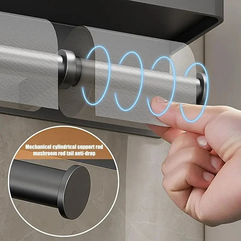 Aluminum Toilet Paper Holder with Storage Shelf | Bathroom
