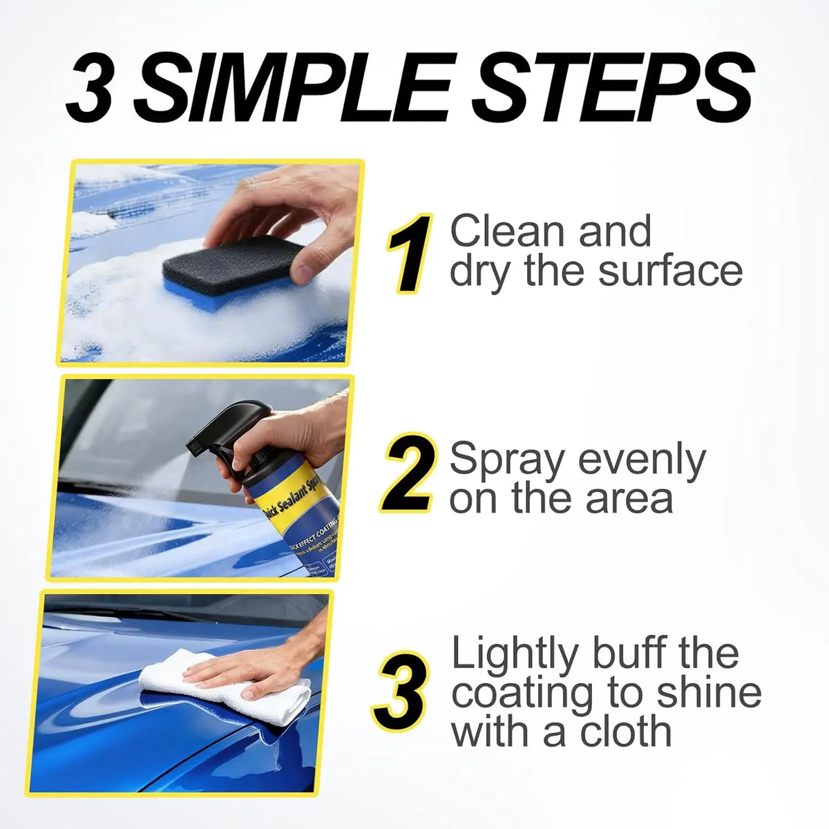 Ceramic Coating Quick Agent Car Motorcycles Truck RVs Hydrophobic