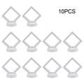 5 3D Floating Picture Frame Stand Box Clear Jewelry Ring Coin Display