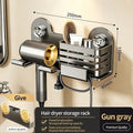 Punch-Free Wall Mount Hair Dryer Holder | Suction Cup Rack