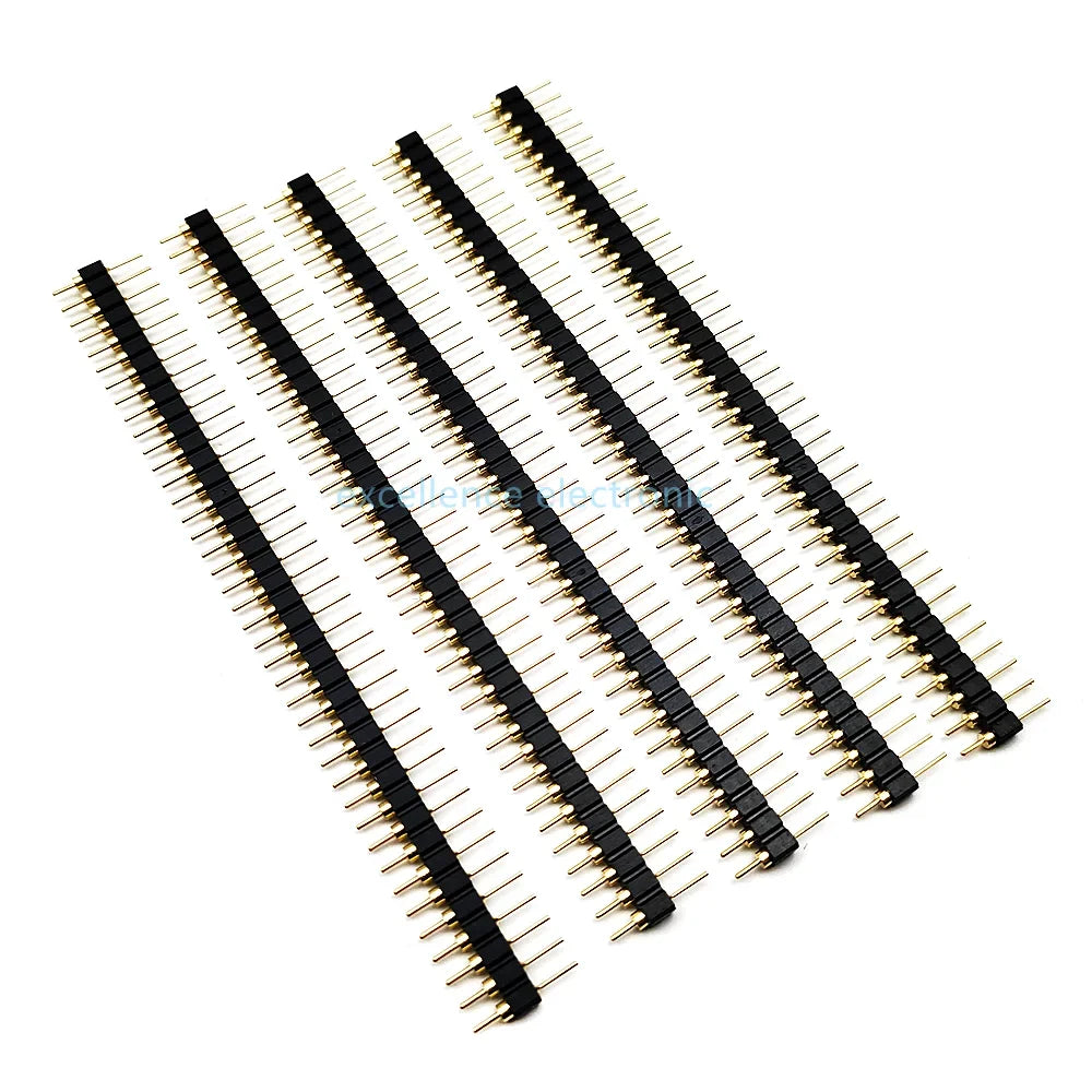 Pitch Gold Plated Male 40P 1 40 Round Pin Header Strip Hole Single