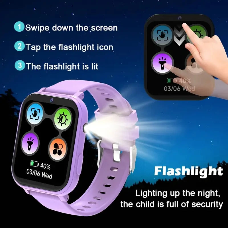 Kids Smart Watch 1.83" | Camera, 18 Games & LED Torch