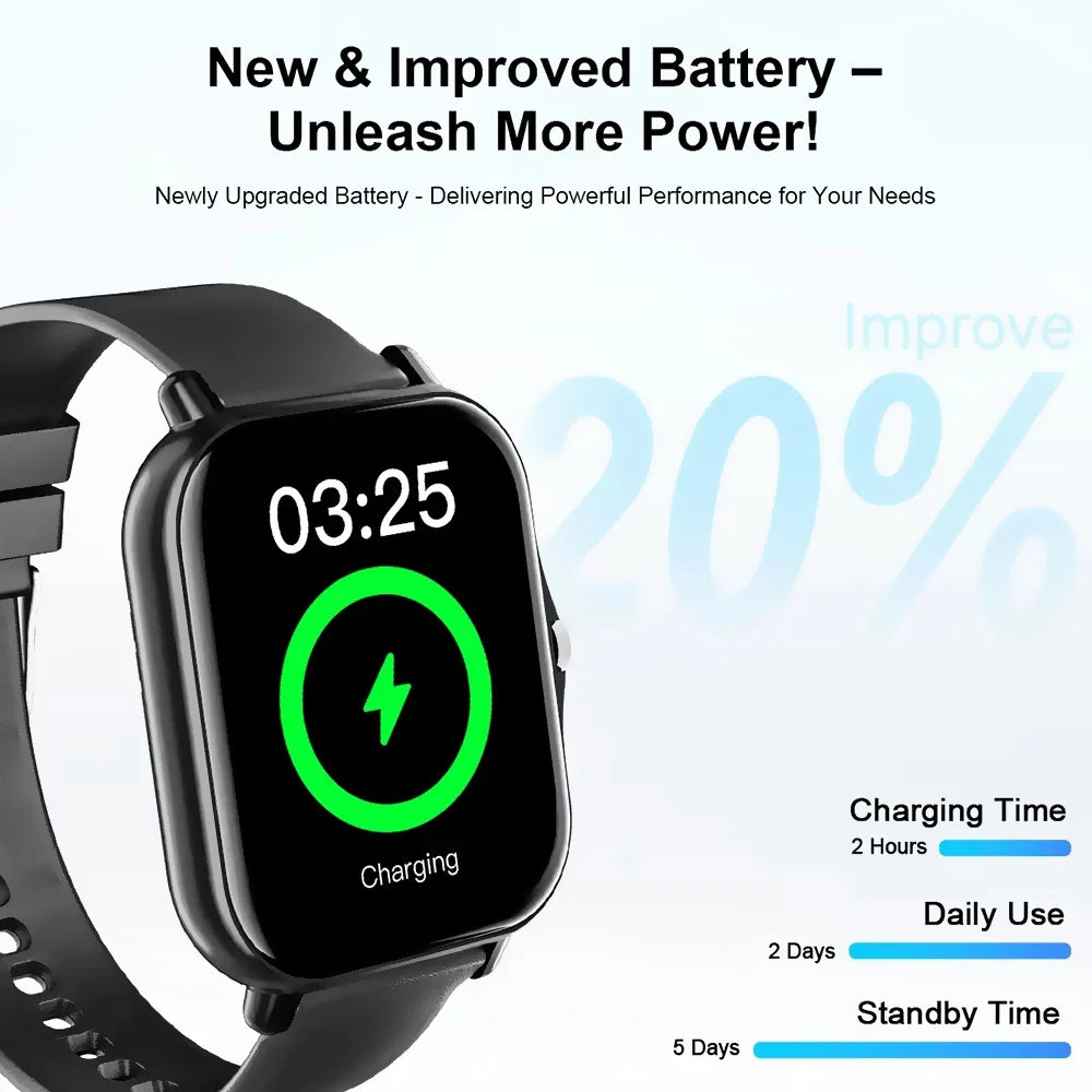 HW12 Smartwatch BT Calling, Health & Sleep Monitor, 1.83" HD
