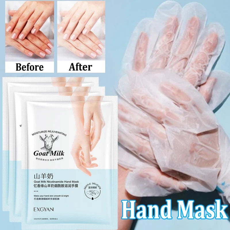 5 Pairs Goat Milk Hand Mask Skincare Nourishing Moisturizing