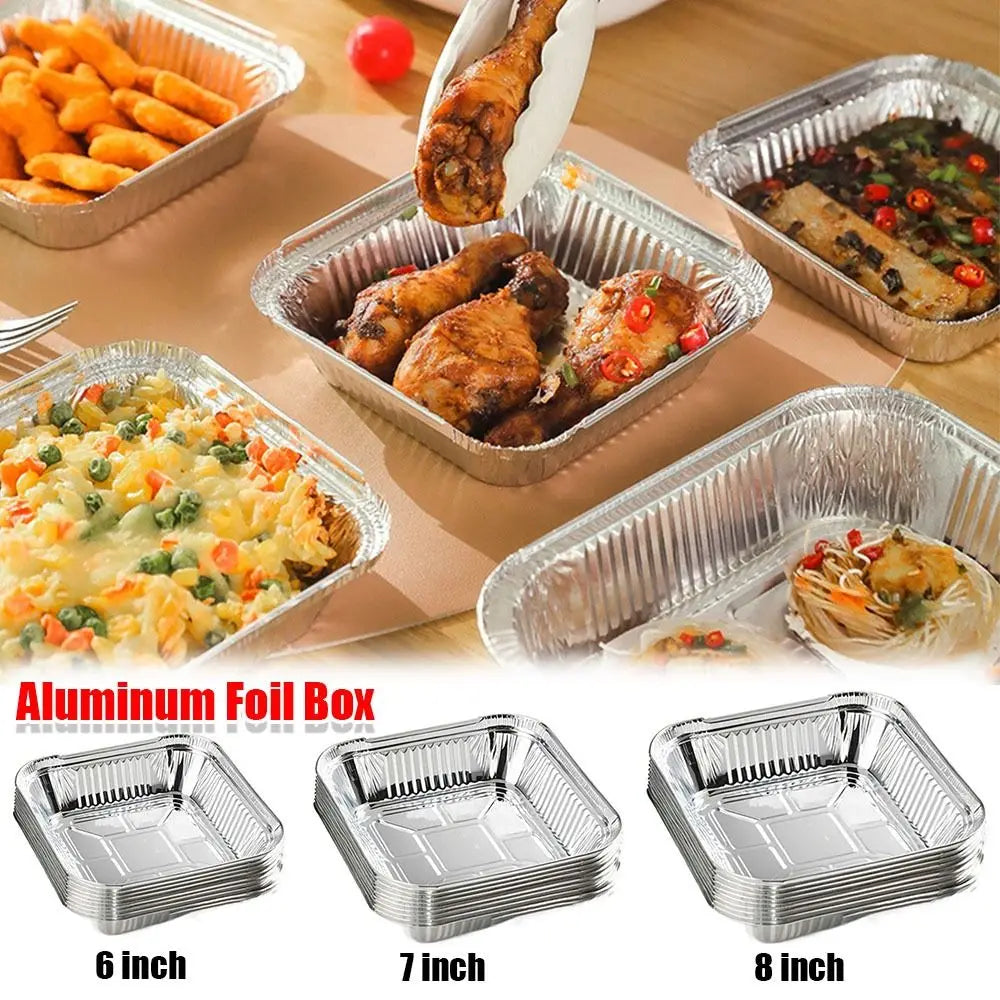 10-Pack Aluminum Foil Trays for Air Fryer, Oven & BBQ