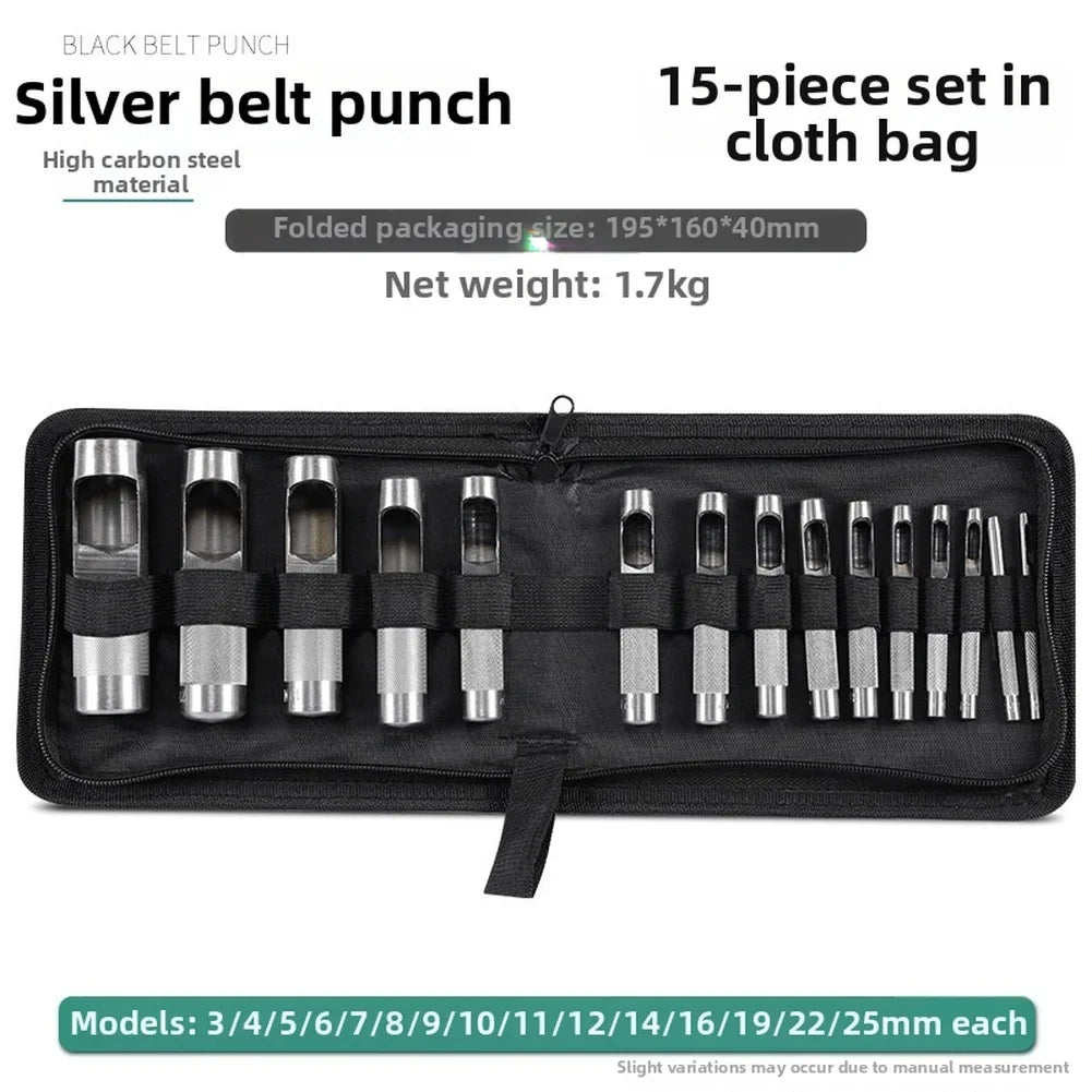 Round Hole Punch Hollow Cutter Set 12/15pc – Leather Craft Tool