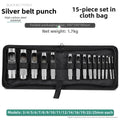 Round Hole Punch Set 12/15pc – Leather Belt & Craft Cutter Tool