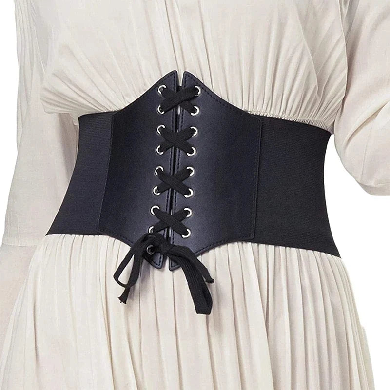 Fashion Slim Elastic Pu Waist Belt Women Vintage Elegant Simple